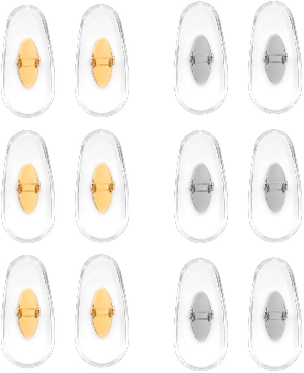 Dailygoods- Neuspads Siliconen - Vervangende Neuspads - Zelfklevend - Bril Pads - Zachte Neuspads - 6 Paar - Neussteunen