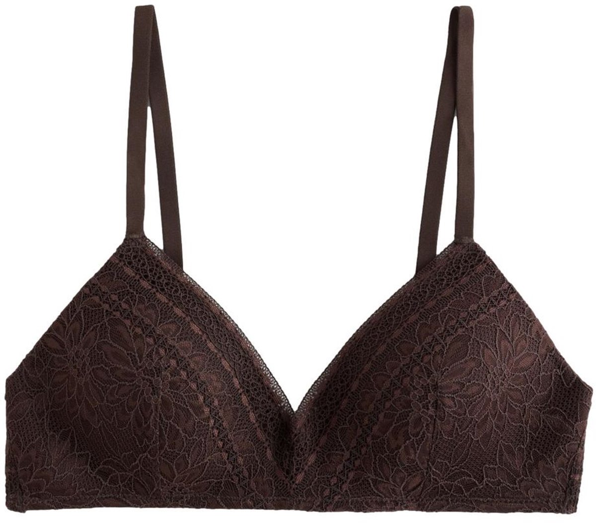 Next Dames - Premium kanten beha met vulling zonder beugel - Bruin Chocolate Brown