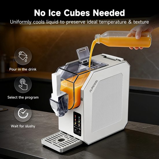 ITRONIQ Slushie Machine 1,9 Liter - Frozen Drink Maker - Slush Maker - Milkshake Cocktail Frappé - 6 Programma's - 250W - Wit — afbeelding 4