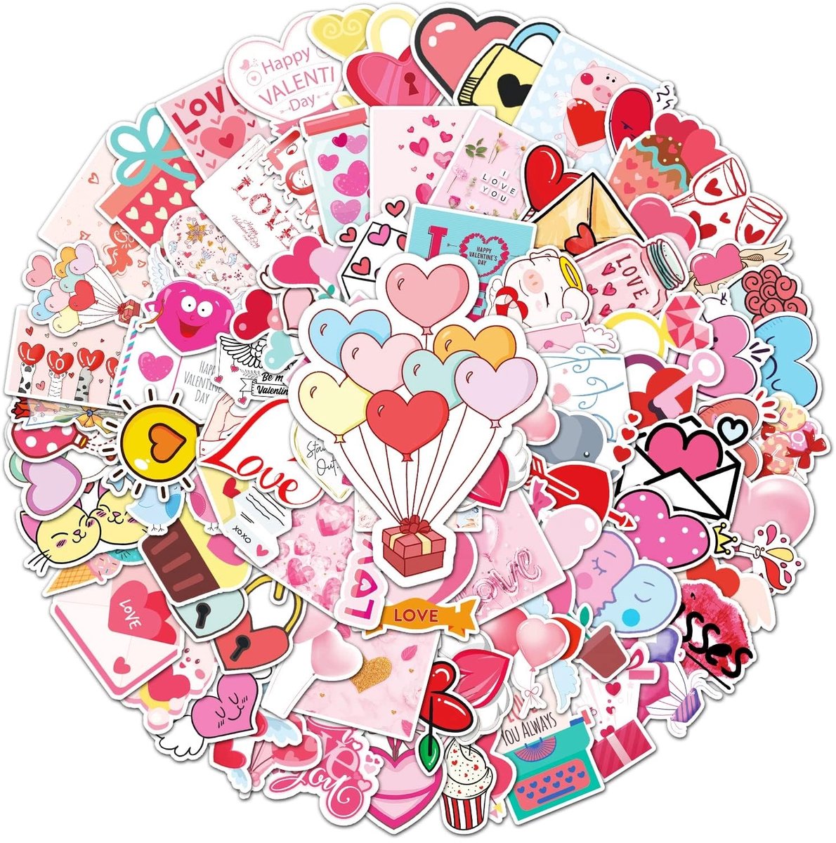 Solidchoice - Valentijnsdag Stickers 100 stuks - Decoratieve Stickers voor Scrapbooking