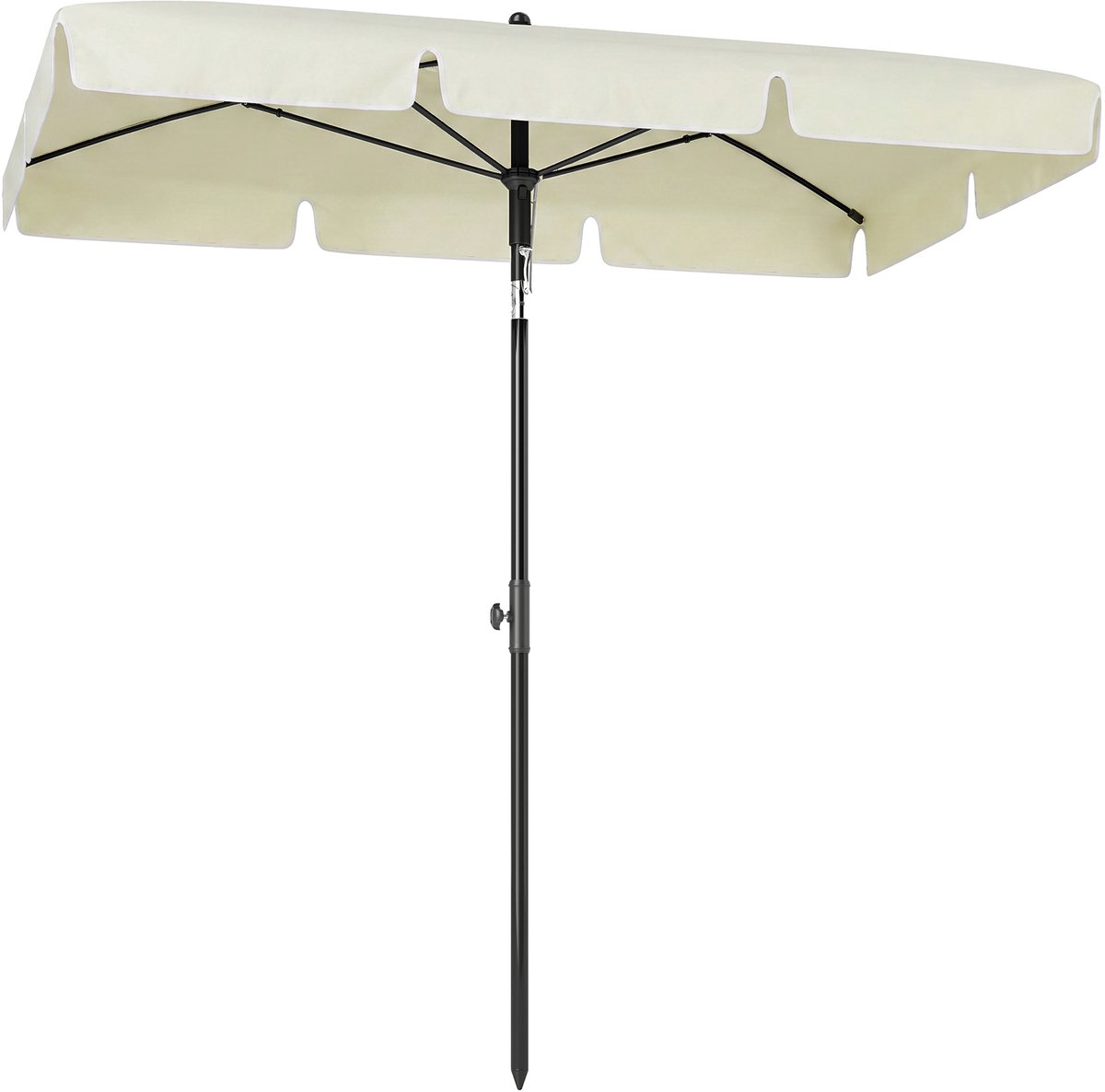 Rechthoekige tuinparasol – verstelbare hellingshoek – aluminium – 200 cm x 130 cm – lichtbeige