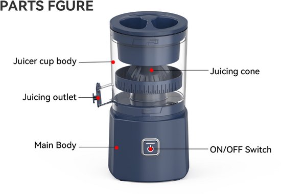 Slow Juicer - Zonder Metalen Mes [Anti-Oxidatie & Hoge Sapopbrengst] - Automatische Diktemeting - Druppelvrij - Zwart van Chenglong — afbeelding 5