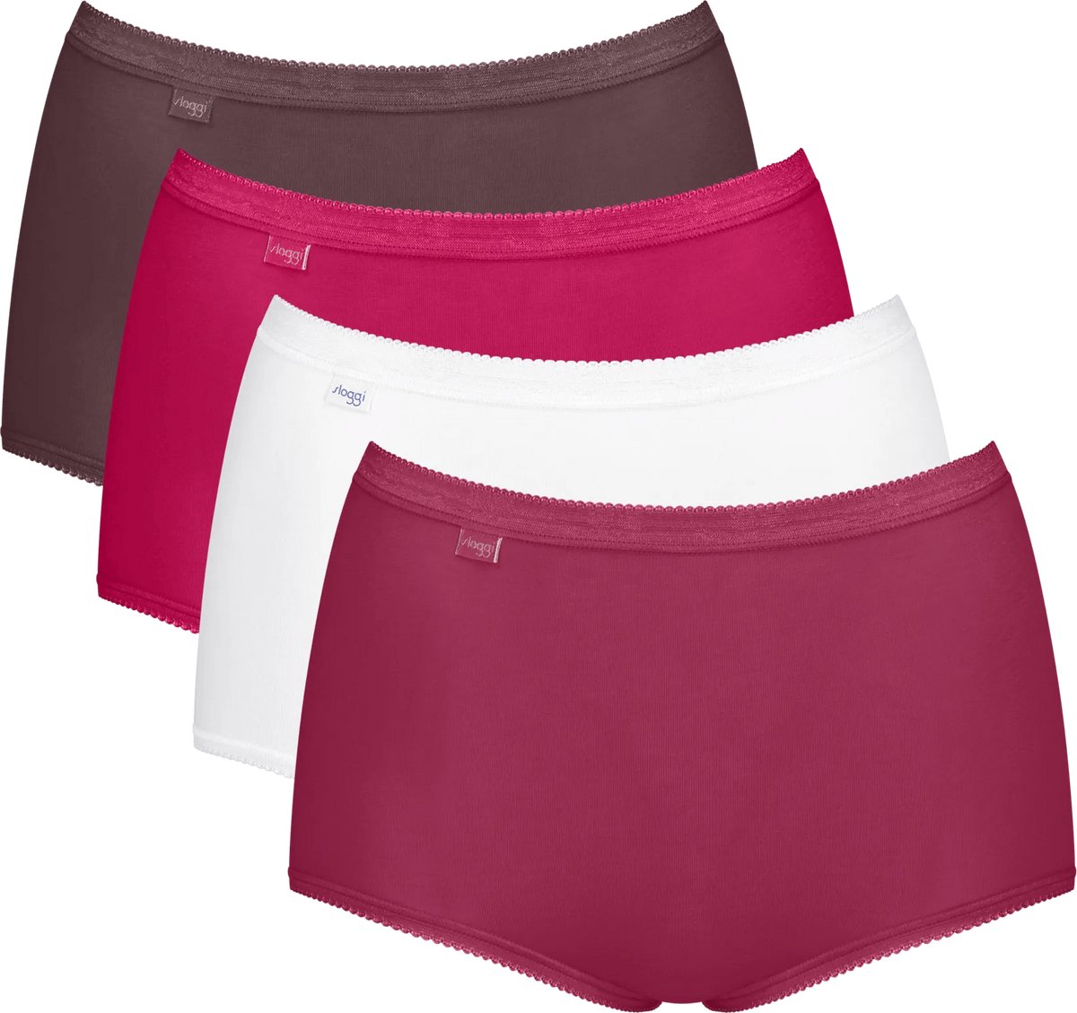 Sloggi Basic+ Maxi C4P Dames Onderbroek - ROOD BRUIN COMBINATIE