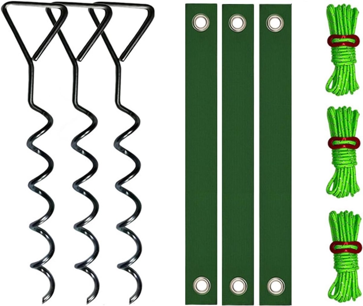 Grondanker - Zwart - 40 cm - Stalen Constructie met Roestwerende Coating - Voor Tenten, Trampolines en Paviljoens