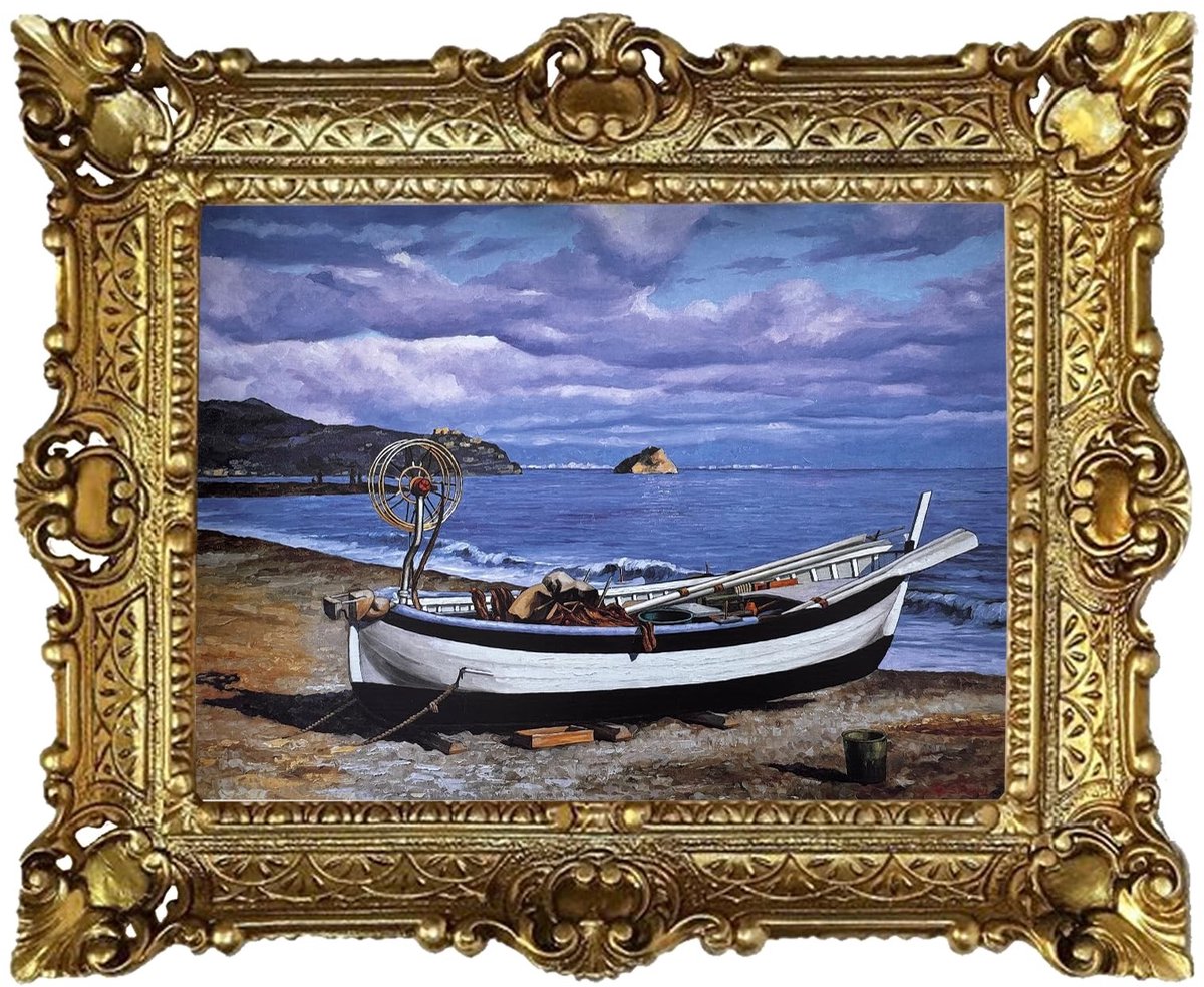 Solidchoice - Vintage Gouden Lijst, Wandkunst Print met Ornamentlijst, Antiek Goud 22x18 Inch