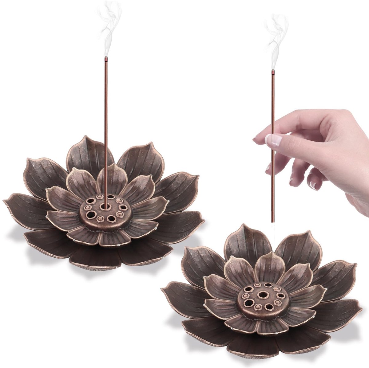 Solidchoice - Lotus Incenshouder Set van 2 Stuks