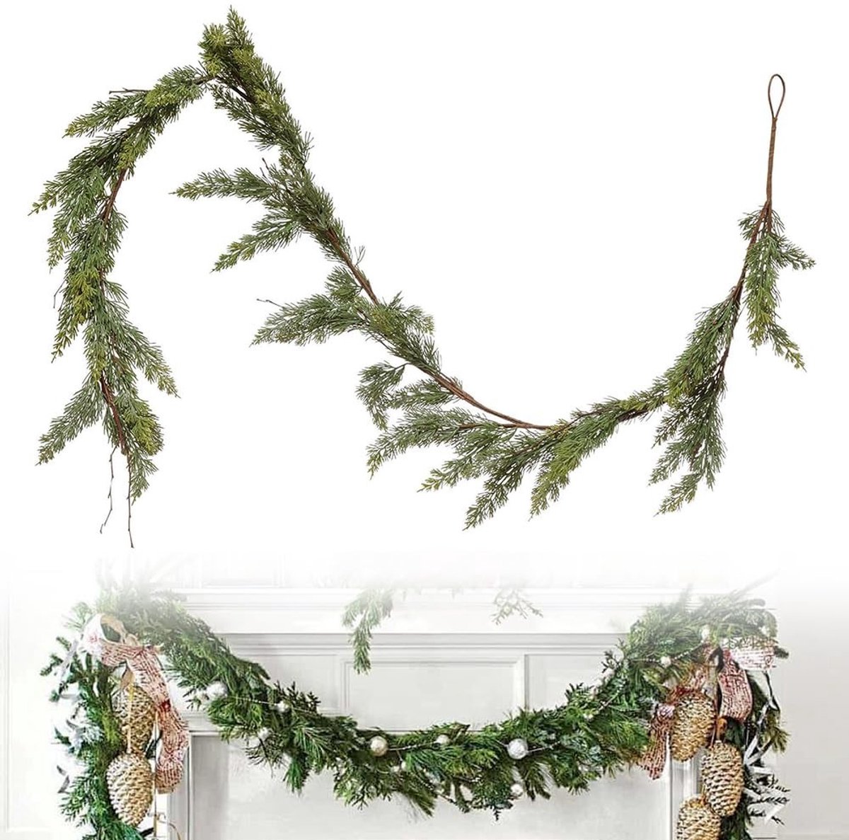 Solidchoice - Kunstmatige Dennenslinger voor Kerstdecoratie, 300 cm