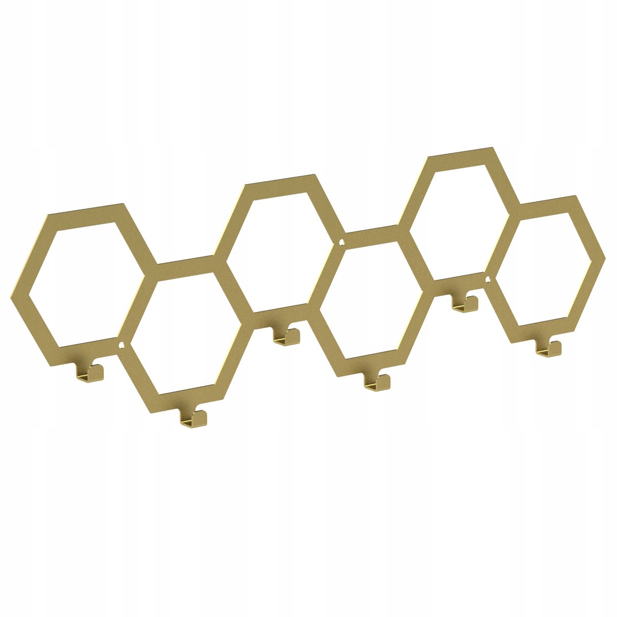 Gouden Wandkapstok met 6 Haken - Stijlvol en Functioneel