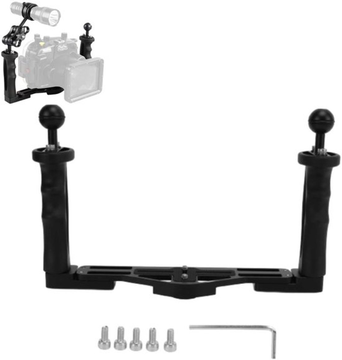 Draagbare stabilisatorgrip voor onderwatercamera's, aluminium