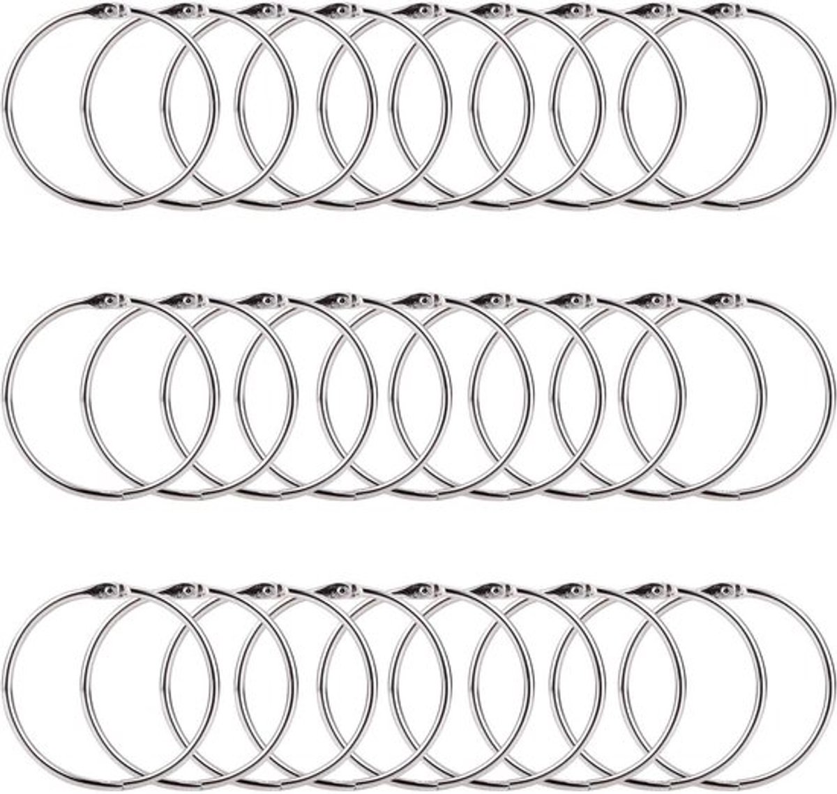 Roestvrijstalen Binder Ringen - 50 Stuks - 50 mm - Duurzame Ronde Ringen voor Mappen en Documenten - Perfect voor Organisatie en Archivering
