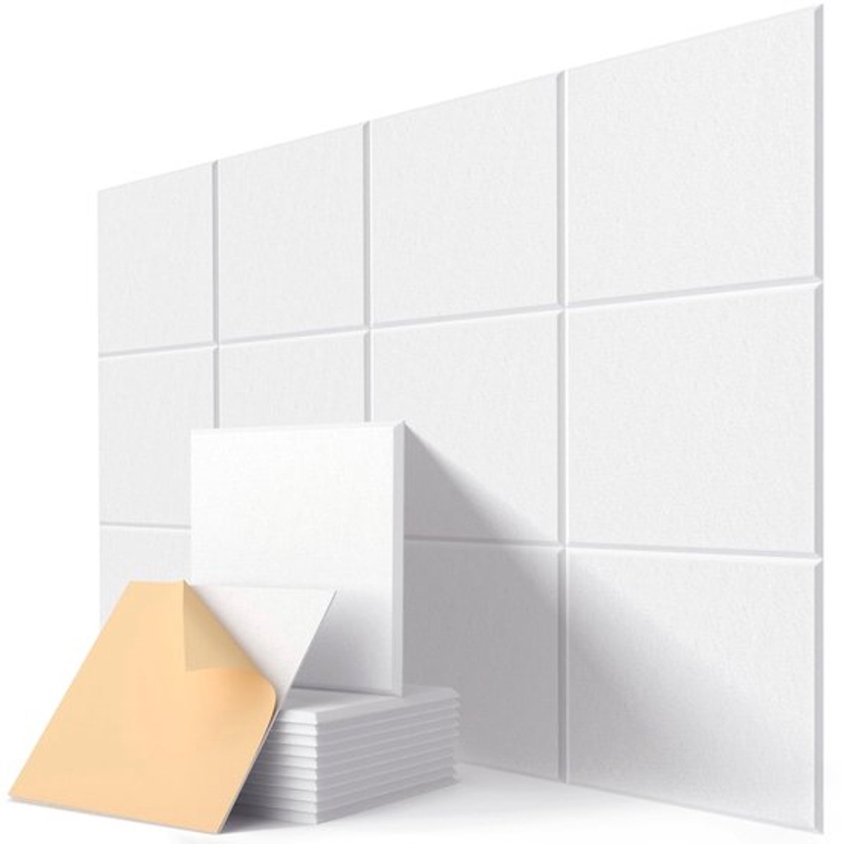 Akoestische Panelen - 12 Stuks Geluidsisolatie - Akoestische Wanddecoratie - Geluidsabsorberend Schilderij - Zelfklevend - Milieuvriendelijk Materiaal - Geluidsabsorberende Panelen