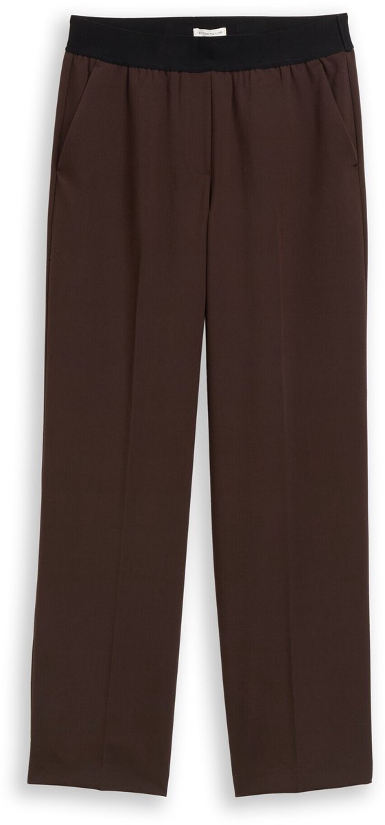 Tom Tailor - Rechte broek met strijkvouw - Maat 36/32 - java dark brown