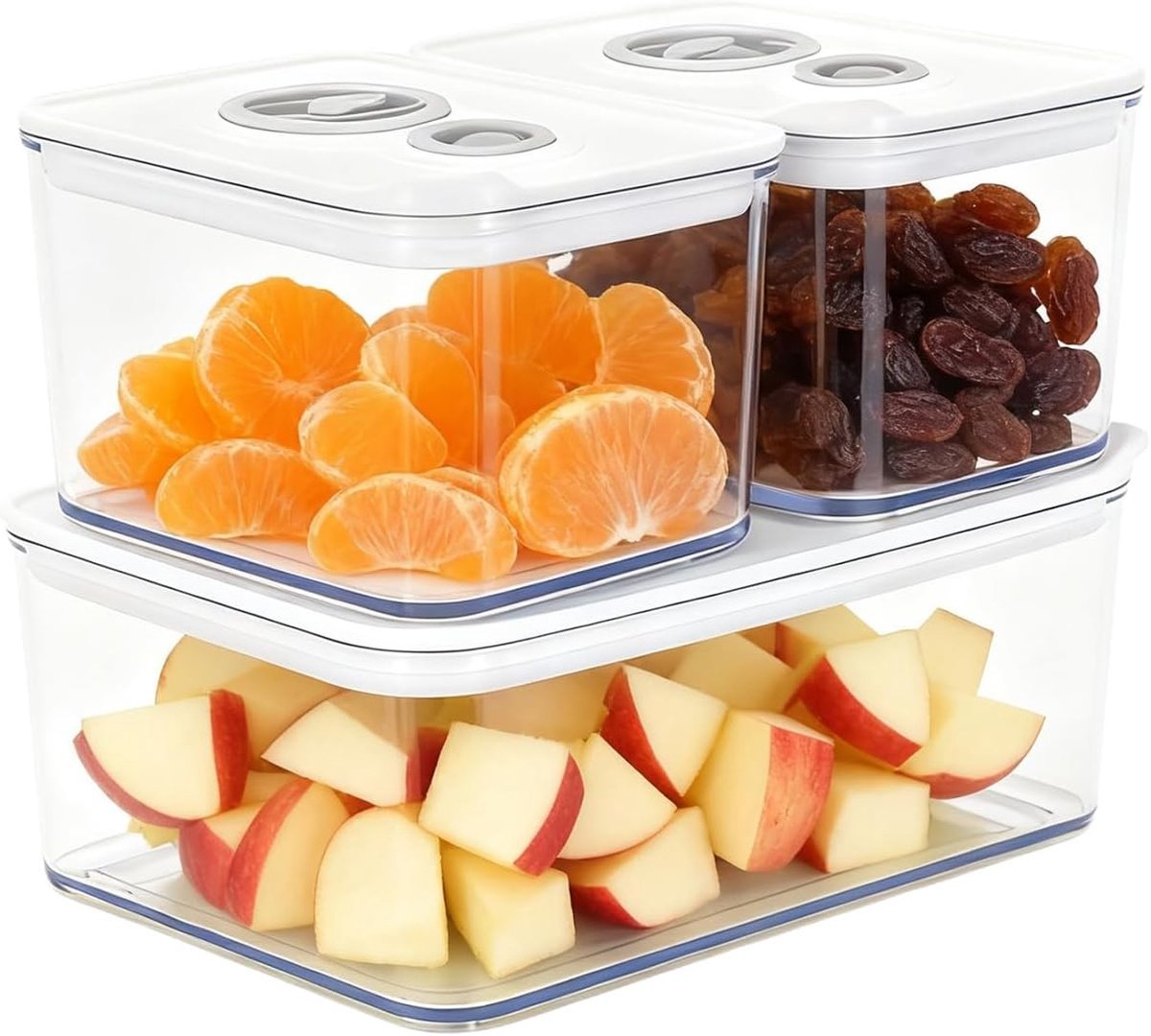 Set Vershouddozen - Transparant - 720 ml en 1650 ml - Luchtdichte Polypropyleen Dozen met Deksel - Voor Voedselopslag