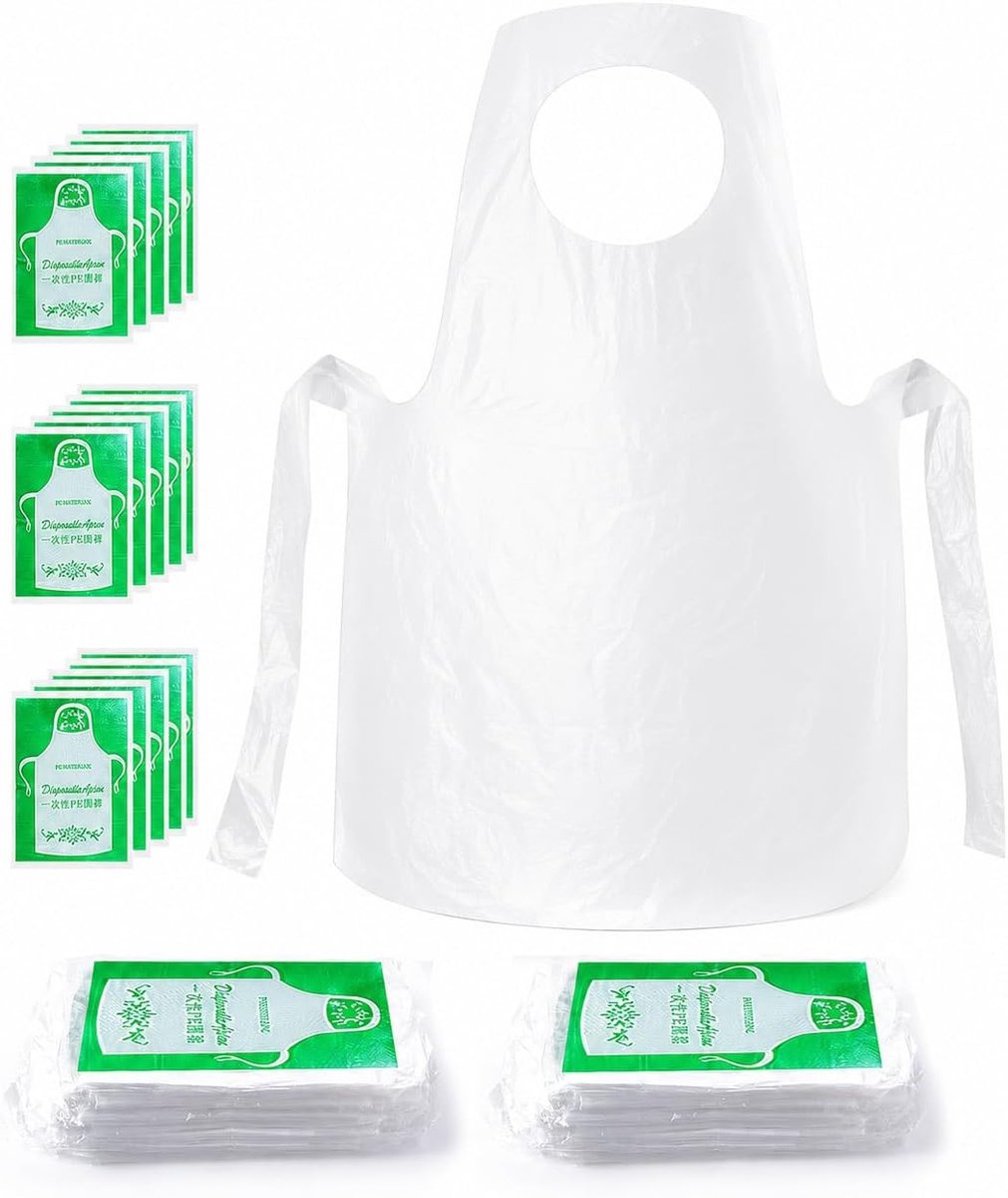 Wegwerpschorten voor kinderen, 25 stuks, transparant, kunststof, waterdicht, vuilafstotend, bescherming voor kleding - ShopVlot