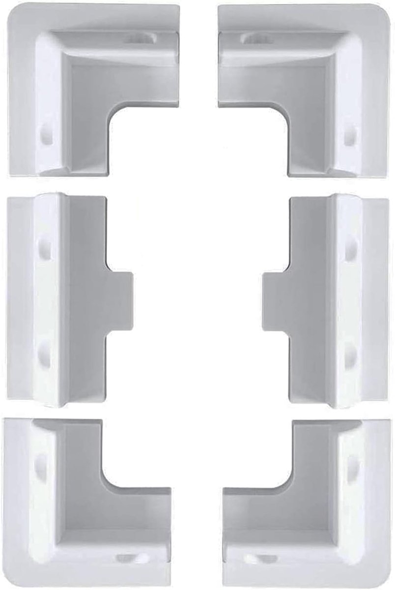 6Pcs Solar Panel Mounting Bracket White Rectangle Set Corner Bracket Support for Wooden Frame Caravans RV Boats - ShopVlot