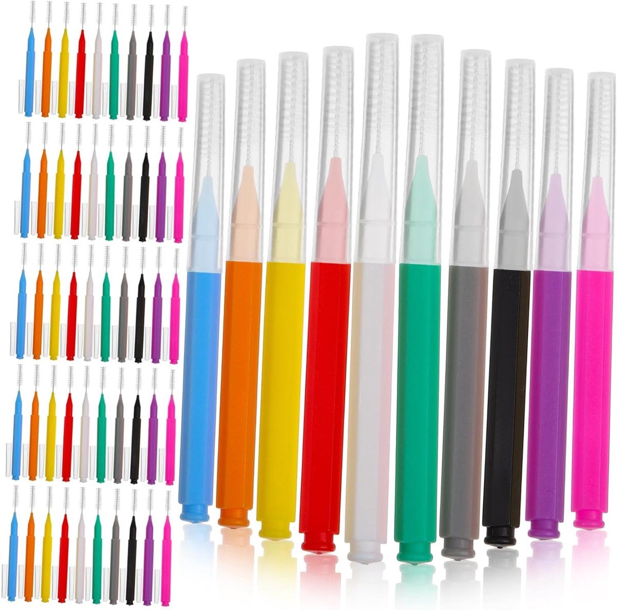 Interdentale Ragers - Tandenborstel Flosser - Mondhygiëne Verbeteren - Voor Beugels Geschikt - 100 Stuks - Diverse Kleuren