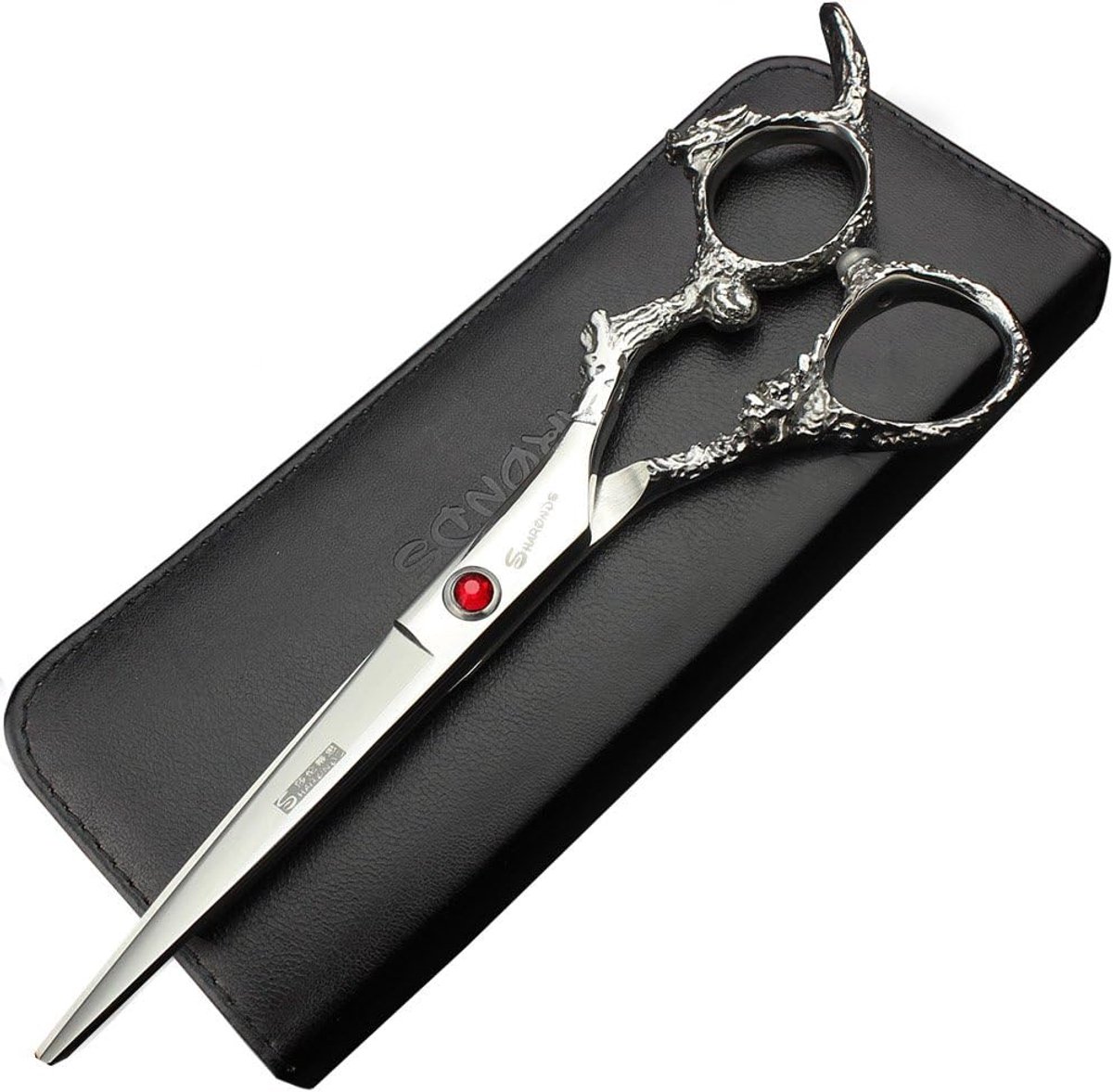 Upscale Professional 6 inch japan 440c Gem Dragon hair scissors set Cutting Scissors thinning sissors barber scissors - ShopVlot