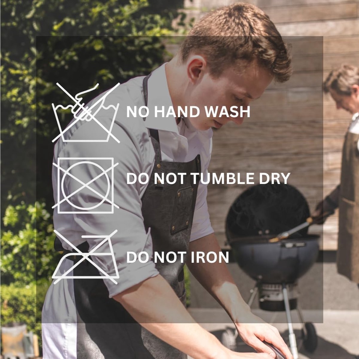 ZICZAC - Apron TRUMAN - Artificial leather - Adjustable neck straps, cruelty-free, easy to clean - 64x85cm - Black - ShopVlot