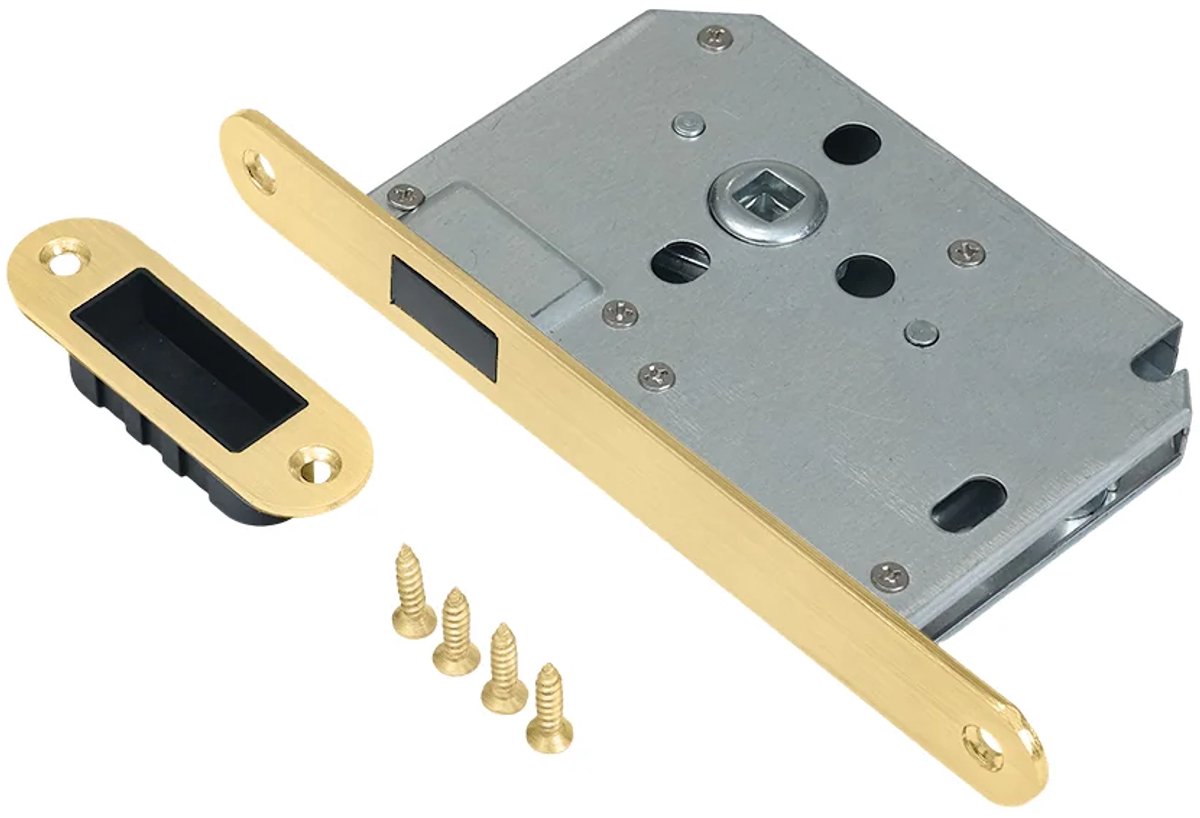 Magneet loopslot met voorplaat en sluitkom mat goud PVD gecoat