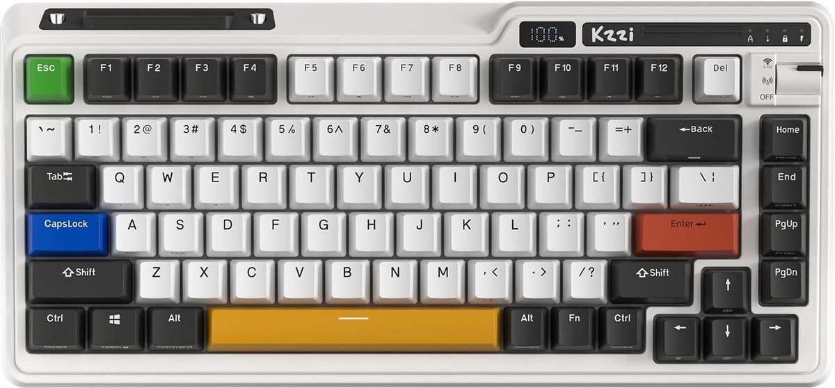 KZZI K75 PRO RGB 75% Wireless Gasket Mechanical Keyboard, Triple Mode Bluetooth 5.0/2.4G/USB-C 82 Keys Hot Swappable - ShopVlot