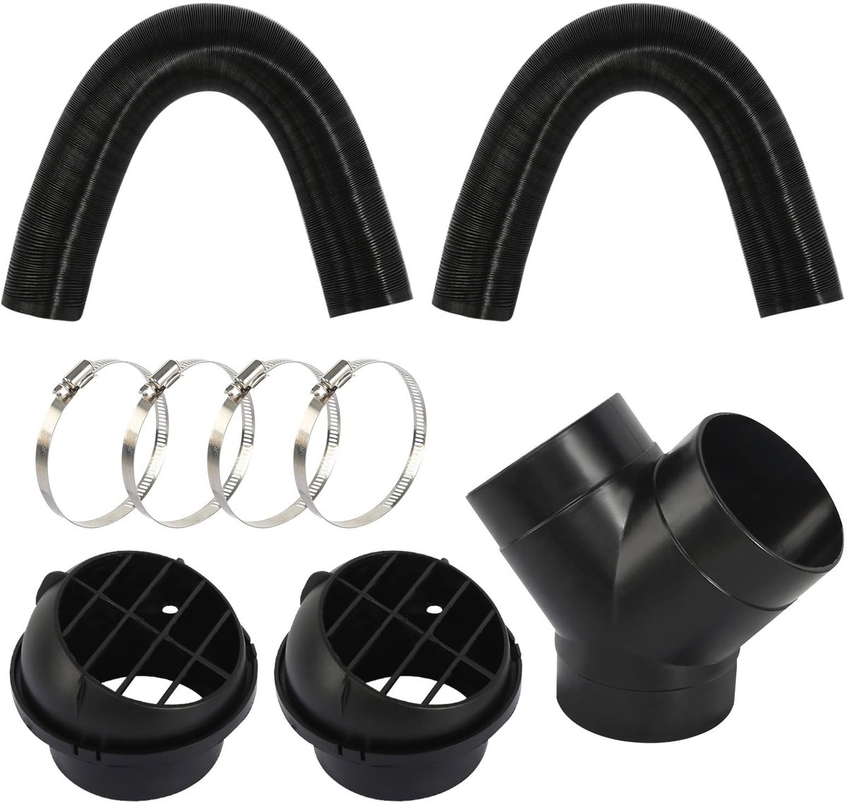 Solidchoice - Diesel Heater Uitlaatpijp Set met Y-Koppeling en Slangklemmen