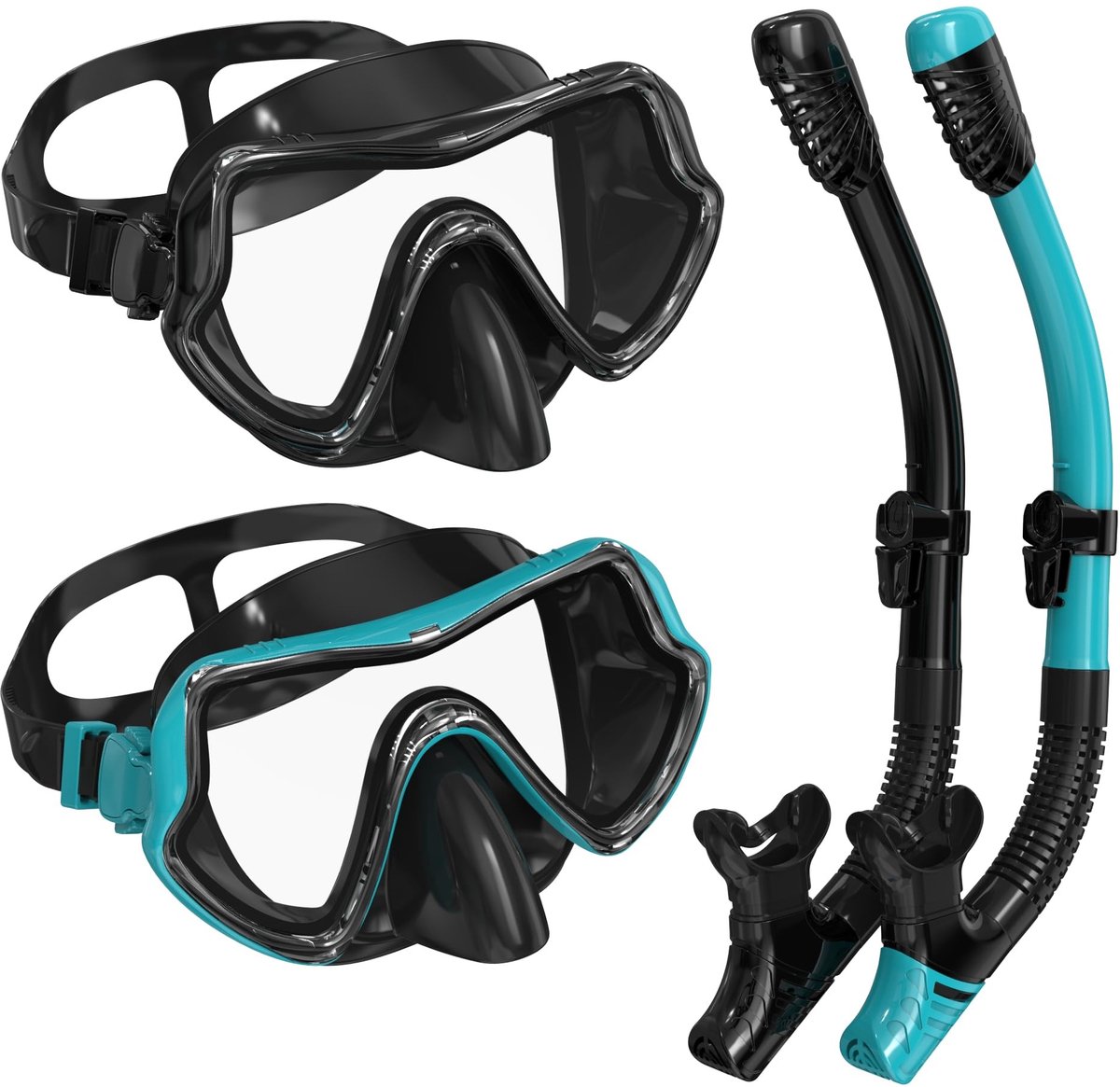 Solidchoice - Snorkelset voor Volwassenen met Duikbril en Droog Snorkel
