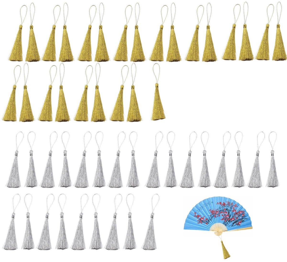 Solidchoice - Set van 50 Mini Tassels voor Decoratie en Boekenleggers