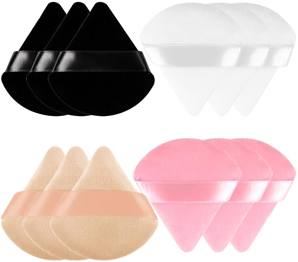 Solidchoice - 12 Stuks Driehoekige Make-up Poederkwasten en Sponsen voor Cosmetica
