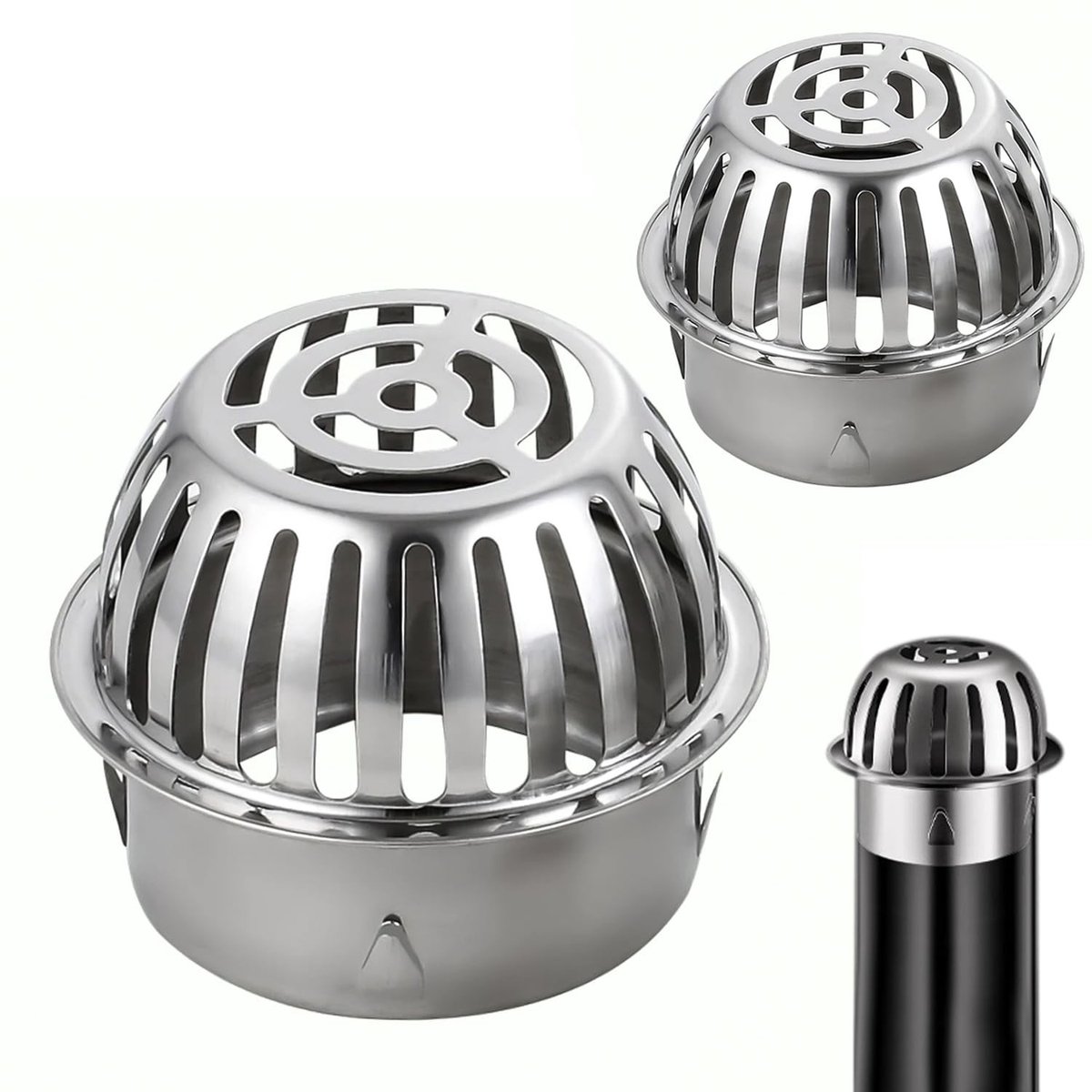 Solidchoice - Set van 2 Roestvrij Stalen Regenpijpbeschermers