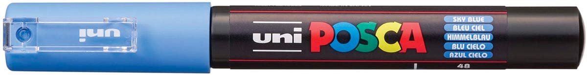 Solidchoice - POSCA Marker met Extra Fijne Ronde Punt, 0,7 mm, Hemelsblauw