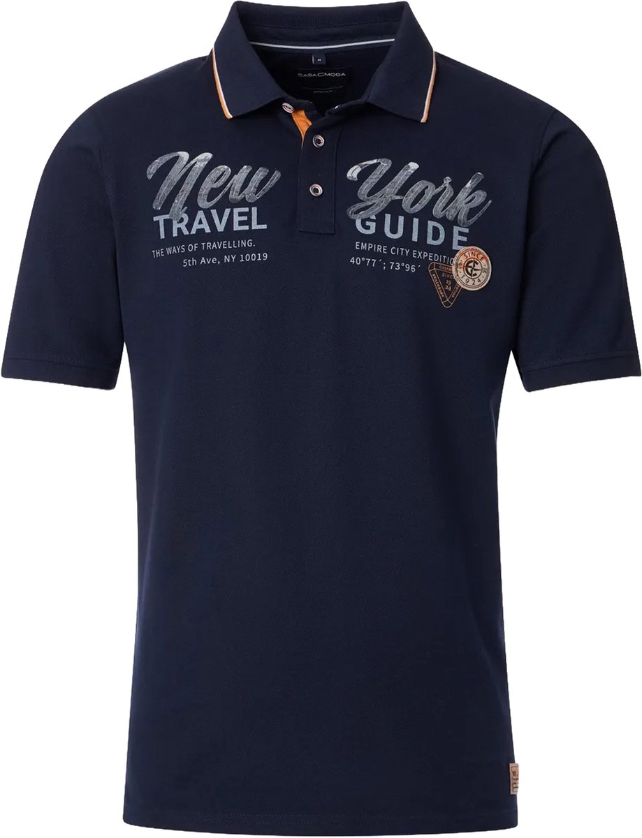 CASA MODA comfort fit heren polo - blauw
