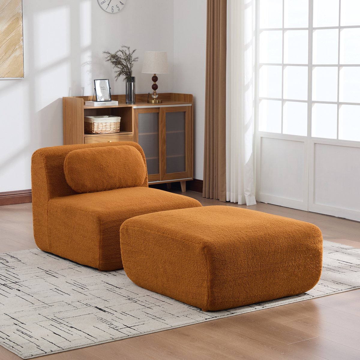 Modulaire Sofa - Chenille Cloud Bank Met Diepe Zit - Frameloze Compressie Bank Met 30D Schuimvulling - Ruimtebesparende Lounge Sofa Voor Woonkamer - Caramel