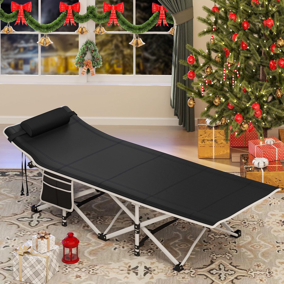 Solidchoice - Opvouwbaar Campingbed voor Volwassenen met Dikke Matras