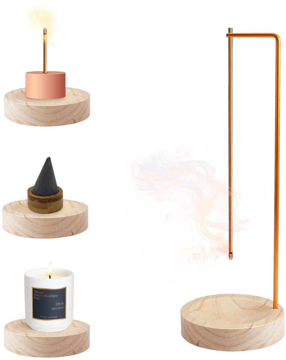 Solidchoice - 2-in-1 Houten Wierookstokjeshouder met Modern Design