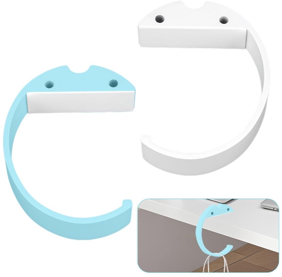 Solidchoice - C-vormige Handtassenhouder voor Tafel, 2 Stuks