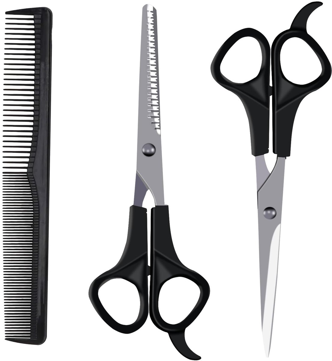 Solidchoice - Professionele Kappersschaar Set met Kam voor Thuisgebruik