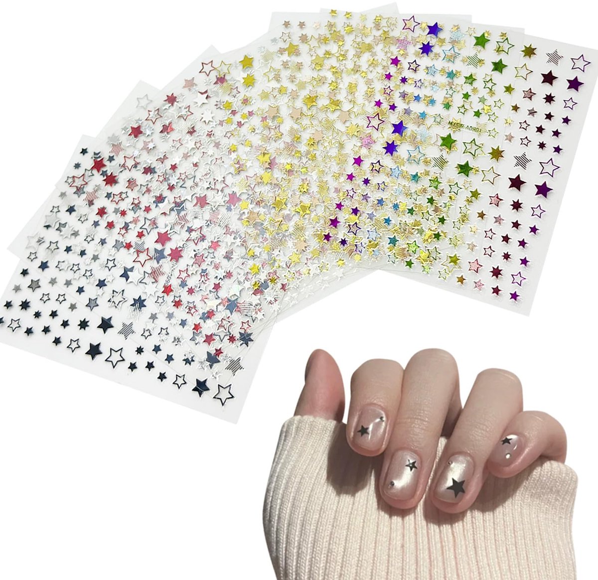 Solidchoice - Set van 9 Star Nail Stickers voor Nail Art DIY Decoratie