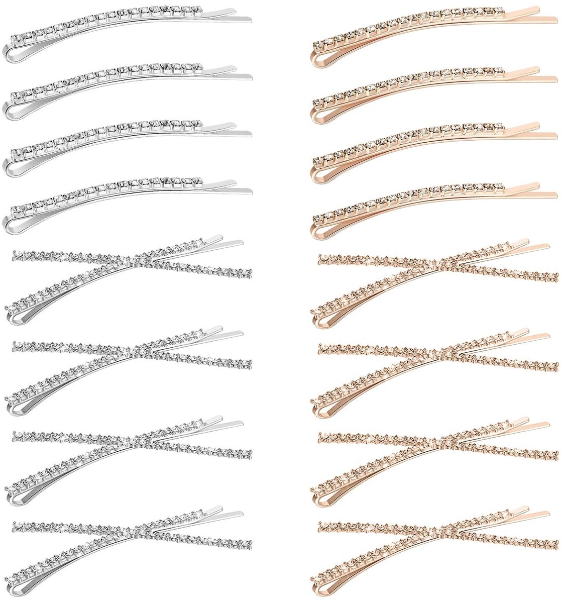 Solidchoice - 16-delige Haarspeldset met Rhinestones voor Diverse Haartypes