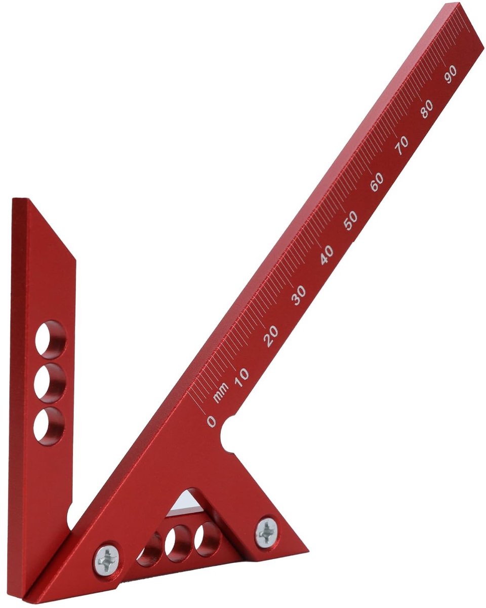 Center Finder - Hoekmeter Markering - Nauwkeurig Meten - Aluminium Legering - 105 mm Schaal - Zilverkleurig