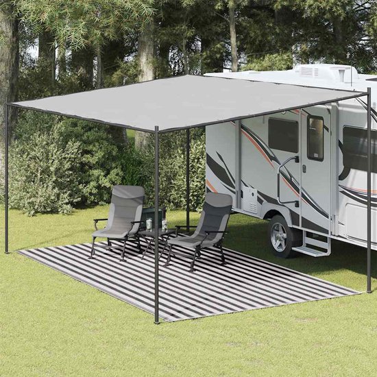 vidaXL - Tenttapijt - 300x600 - cm - antracietkleurig - en - wit van Vidaxl — afbeelding 2