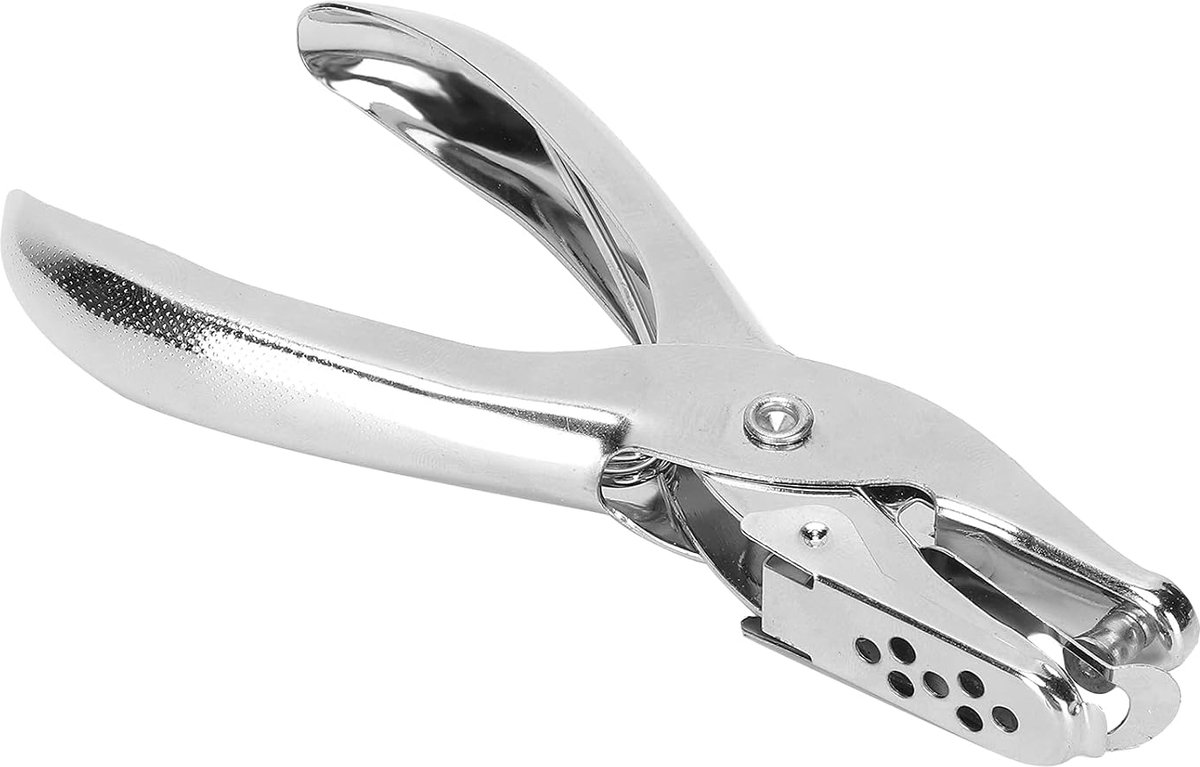 Dioche ronde gatenpons-tang – premium stalen lederen ponstool voor bandjes, riemen en knutselwerk, duurzaam en gemakkelijk vast te houden ontwerp voor thuis en op kantoor, 130x57x11mm - 6 millimeter boren