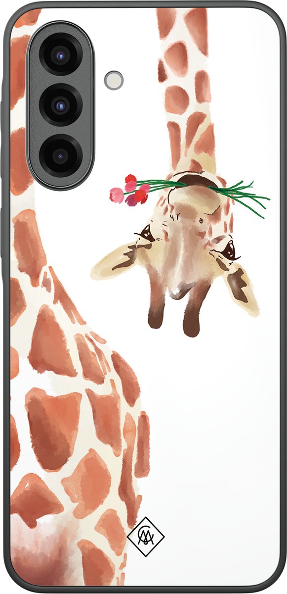 Casimoda® hoesje - Geschikt voor Samsung Galaxy A37 - Giraffe - Zwart TPU Backcover - Giraffe - Bruin/beige