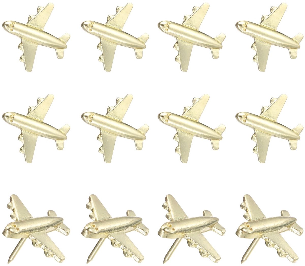 Solidchoice - Set van 12 Decoratieve Vliegtuig Push Pins voor Kantoor