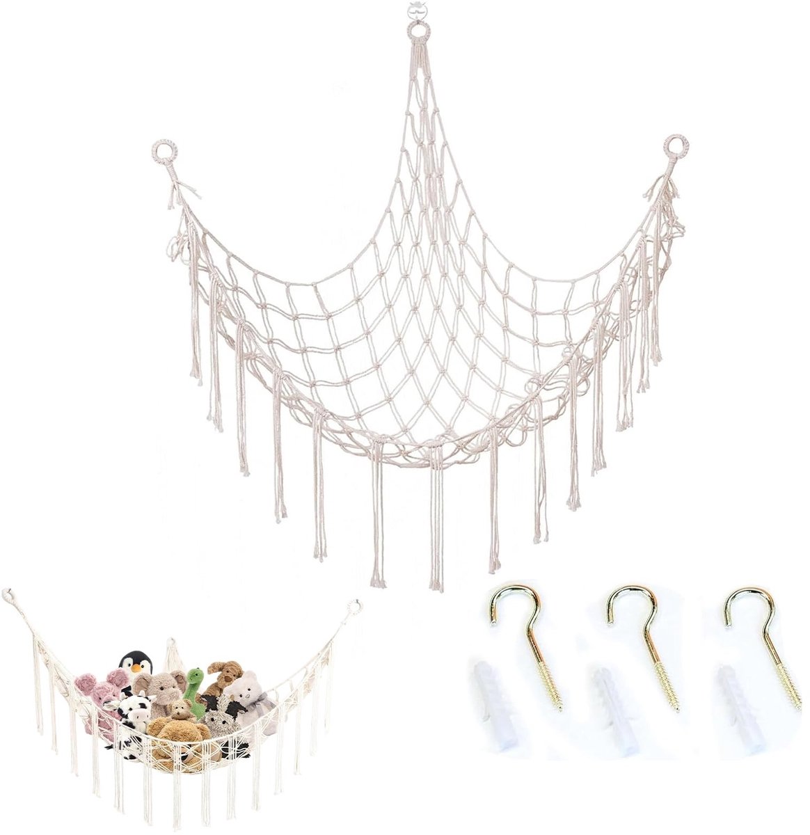 Solidchoice - Hangmat voor Knuffeldieren, Beige, Duurzaam en Scheurbestendig
