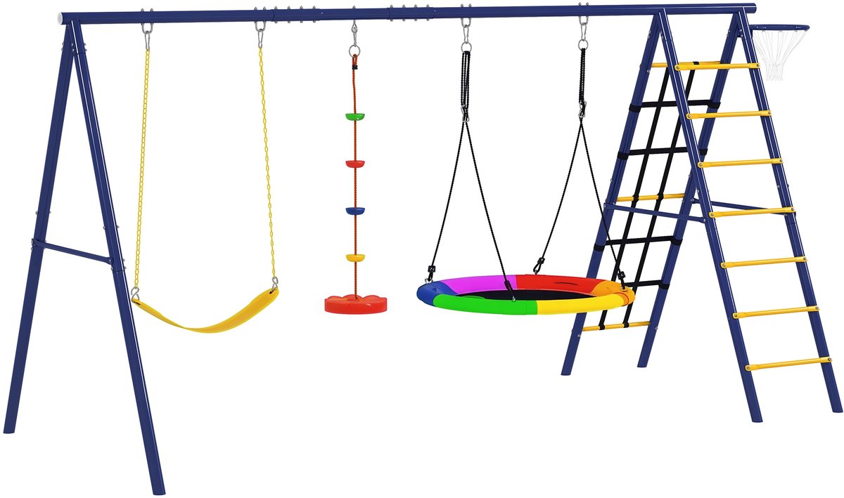 AIYAPLAY - Kinderschommel - Staal - 350x183x200cm - Meerkleurig