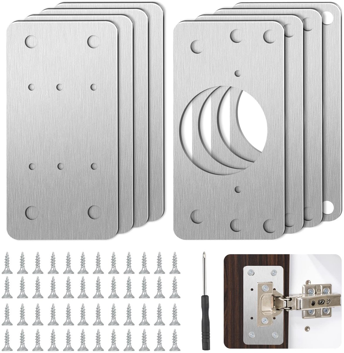 Solidchoice - Reparatieset voor Kastdeuren, 8 Stuks, Inclusief Schroevendraaier