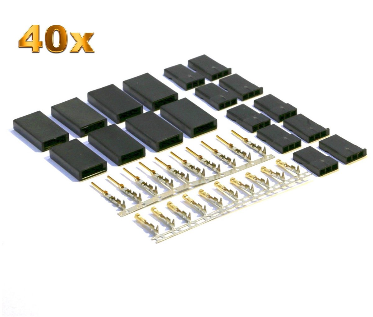 Solidchoice - 40 Stuks Vergulde JST-SH Stekkers voor Modelbouw en Servo's