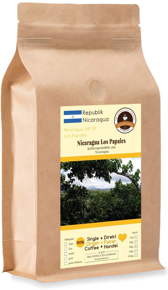 Solidchoice - Nicaragua Los Papales Koffie 1000g Gemalen voor Volautomatische Koffiemachines