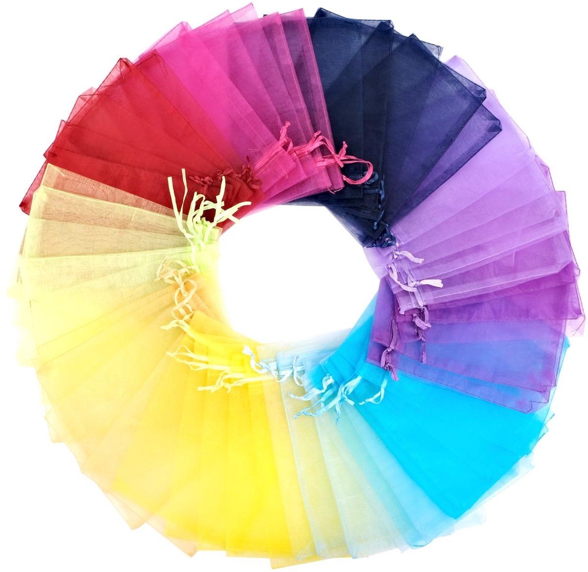 Solidchoice - 50 Stuks Organza Zakjes in 10 Kleuren voor Cadeaus