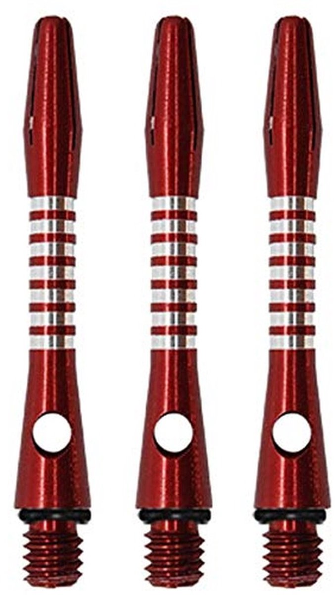 Solidchoice - Aluminium Dart Shafts met O-Ringen - Kort Rood (3 Sets)
